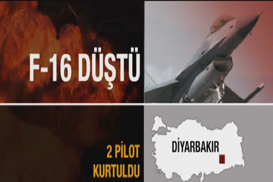 Diyarbakır'da F-16 savaş uçağı düştü